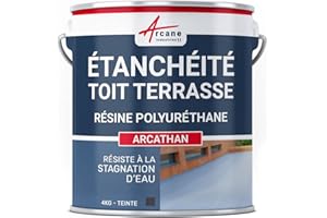 Étanchéité toit terrasse, toit plat, résine étanchéité colorée : Arcathan - 4 kg Ardoise - ARCANE INDUSTRIES