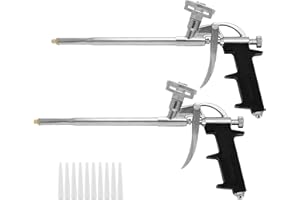 EACHPT Pistola Schiuma Poliuretanica,Schiuma Poliuretanica per Pistola,2 Pezzi,Non è necessario il detergente, per Calafataggio,Sigillatura,Riempimento(con 10 ugelli)