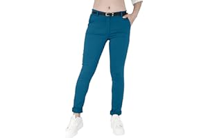 JOPHY & CO. Elastische Damen-Chino-Hose mit Gürtel (Artikelnummer: 3008)