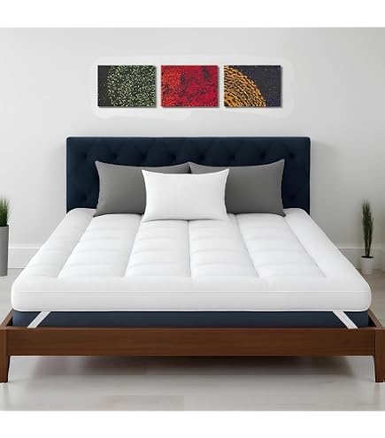 Surmatelas Cooling Novilla 140x190 Cm – Rafraîchissant 3 Cm Fibres, Tissu Doux Peau, Respirant 3 Couches Air, Bord 30 Cm