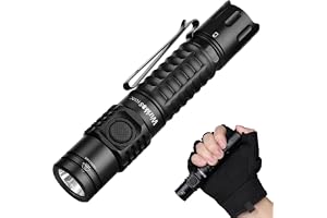 Wurkkos FC12C taktisk ficklampa, 1600 lumen ficklampa LED uppladdningsbar, extremt ljus LED-ficklampa med taktisk brytare LED blinkande ljus IP68 vattentät, buck-konstant strömförare