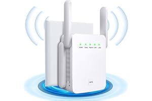 DOBWGXZ 2025 Upgraded WiFi Extender Booster, Internet Booster with Ethernet Port, 2 High-Gain Antennas WiFi Booster Range Extender, Home Wireless Signal Booster (White)