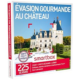 SMARTBOX – Coffret Cadeau homme femme couple – Évasion gourmande au château – idée cadeau – 410 séjours : 1 nuit • 1 petit-déjeuner • 1 dîner pour 2
