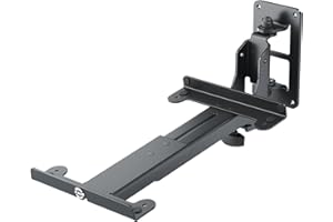 K&M 24167 Boxenwandhalterung L mit verstellbarem Ausleger, 108° Schwenkung - aus Stahl Schwarz 21-34 cm - bis 15 kg