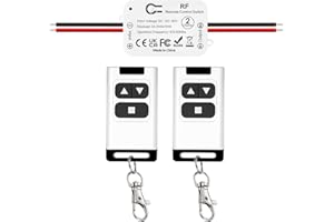 YELLKONGKEY Interrupteur Télécommande Sans Fil Moteur CC 12V 24V 80V Contrôle Marche Avant/Arrière. Compatible portes de garage, portails, volets roulants, stores électriques, pompes. Livré avec 2 télécommandes