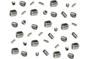 J&A RACING INTERNATIONAL Grub Screws Metric Thread (Mixed 48 PACK) A2 Stainless Steel 12 X M3,M4,M5 & M6 x 5mm Socket Cup Point Allen Key Grub Screw
