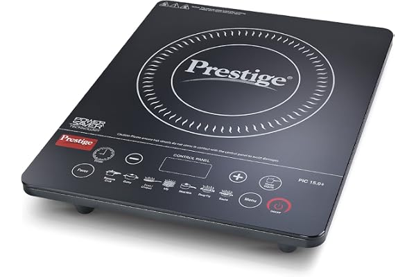Prestige PIC 15.0 Plus 1900 Watts Induction Cooktop | 4KV Surge Protection | 7 Preset Indian Menu Options with Timer | Touch