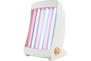 Efbe-Schott SC GB 906 C - Solarium viso per la casa, abbronzante con 6 tubi UVA con luce rosa e blu, made in Germany, con 2 occhiali e maniglia per il trasporto, 90 W