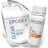 EPODEX® Epoxiharts 2K, gjutharts för en gjuthöjd på 0–5 cm, perfekt för riverbord, lampor och andra epoxiharts-applikationer,