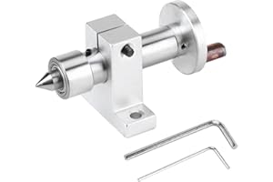 Biuzi Tornio Centro di Rotazione 1Pc Multifunzione Tornio contropunta Parti di Macchine con Artiglio Doppio Cuscinetto Nastro Fai-da-Te Tornio in Miniatura Rotazione telescopica