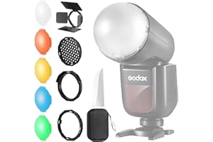 TOAZOE TR-09 Magnetisches Blitz-Zubehör-Set für Godox V1/V100/AD100/AD200 Speedlite-Blitze, Blitz-Diffusor-Kit inklusive Kuppel-Diffusor, Diffusor-Panel, Barndoor, Wabengitter