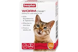SIPW Vet Strength WORMclear Cat Kitten Worming Wormer Tablet kills Roundworm Tapeworm (Cat WormClear)