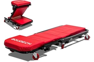 BOUDECH Slug - Carrello sotto Auto e Sgabello Regolabile per Meccanico da Officina 2 in 1