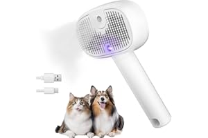 CloudValley Cepillo de Vapor Recargable | Controla Pelos Voladores + Suaviza Pelo en Segundos | 2 Modos y Auto-Limpieza, Tanque Grande (Gatos Perros)