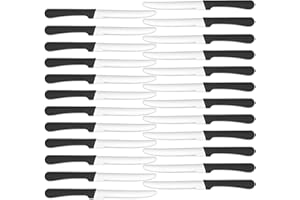 Marvorem Coltelli da tavola acciaio inox 22 cms punta tonda set coltelli da tavola coltello seghettato coltelli tavola seghettati coltelli seghettati coltelli acciaio inox tavola (24 Pezzi)