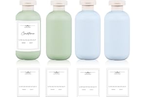 UMETASS Reiseflaschen zum befüllen, Auslaufsicher Reisezeitset, reisegroß Shampoo Behälter mit Flip-Top Deckel, Leere Reiseflaschen (Grün+Blau, 200ml)