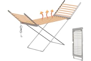 Innotic Beheizbare Wäscheständer,Leise & Sicher,20 Heizrohre,Elektrischer Wäscheständer mit Heizung,für Innenräume, Aluminium(145x94x54 cm)