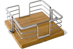 Gerimport Servilletero metálico con Base de Madera