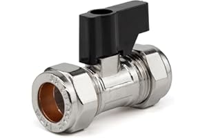 Kudos-Trading - 15mm Compression Lever Isolation Valve Heavy Duty Brass Shut Off Valve for Pipe Sealing Easy Installation & Leak-Proof Design Ideal for Plumbing Heating & Water Supply Applications