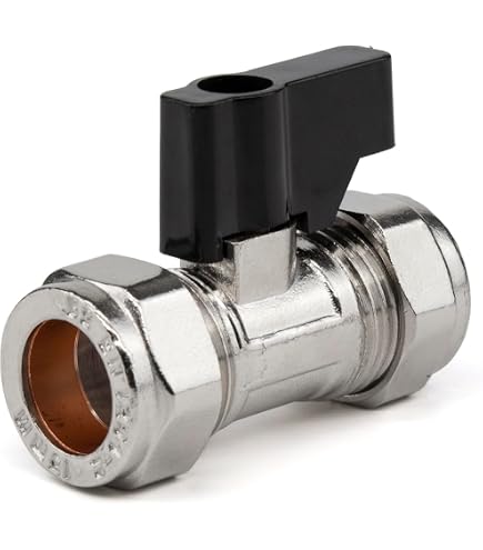 Confezione da 2 valvole di isolamento a compressione, cromate, 15