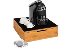 Avilia Dispensador de cápsulas de bambú con 2 cajones para cápsulas de cápsulas de té y azúcar