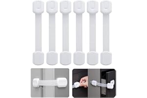 FENGLIN-JOY Kindersicherung für Schrank und Schubladen,6 Stück Kindersicherung Schrank Kindersicherung Schrank Baby für Tür Schränke Kühlschrank und Schubladen mit Starker Kleber ohne Bohren, Weiß