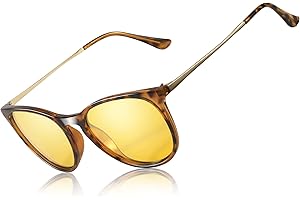 TJUTR Polarisierte Nachtfahrtbrille für Autofahren Damen und Herren Gelbe Nacht Vision Blendschutz Brille - UV400
