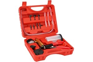 Purgeur Liquide de Frein,Weytoll Kit 17pcs Pompe à Main 2 en 1 Pompe à Vide et Purgeur de Frein et Embrayage Réservoir