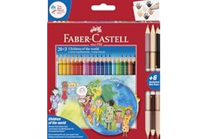 ‎FABER-CASTELL Faber-Castell Colour Grip Colouring Pencils Children of the World 3 Pencils Each with 2 Skin Tones