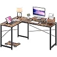 HEEYUE Computer Desk, L Shaped Desk with Large Desktop, Corner Gaming Desk with CPU & Monitor Stand PC Laptop Table Home Office Workstation (Rustic Brown(upgrade)