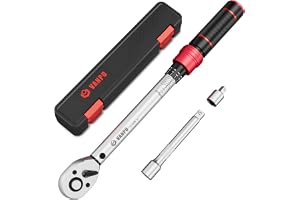 VANPO vridmomentnyckel 3/8 tum, 5–60 Nm cykel och motorcykel momentnyckel set med 125 mm förlängningsstång, 3/8 tum – 1/4 tum adapter för cyklar, motorcykel och bil tändstift byte