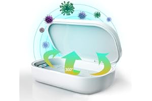 MESTEK Esterilizador UV Caja LED UV y Ozono de Luz Sanitización para Celular Belleza Herramientas Juguetes Cepillo de Dientes Reloj Llaveros 99,9% Tasa de Esterilización Movil