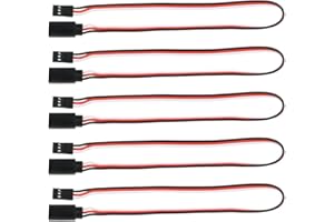 GTIWUNG 5Pcs Cable de Extension Servo, 300mm Jr Servo Extensión, Servo Cable de Extensión, JR Receptor Enchufes Conectores Mujer a Hombre RC Servo Avión Cable de Extensión