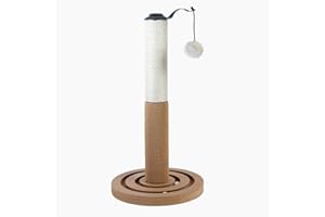 Aqpet Rascador Interactivo de sisal con Bolas de 55 cm de Altura para el máximo Disfrute de tu Gato, Color Beige