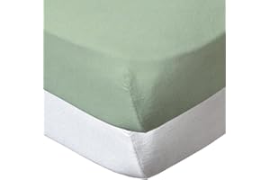 Babycalin - 2er Set Spannbettlaken Weiß/grün 70x140x17cm
