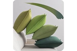 NOSTHEART Federe Cuscini Divano 40x40cm (Set di 4) Copricuscini Divano Set di 4 Fodere Cuscino per Divano Federe Decorative Cuscini per Divano Camera da Letto con Cerniera Invisibile Serie Verde