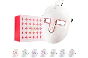 IeBilif Máscara facial LED de terapia de luz, máscara de luz de 7 colores con 270 cuentas, recargable LED máscara facial para belleza facial, antienvejecimiento, rejuvenecimiento, reafirmante