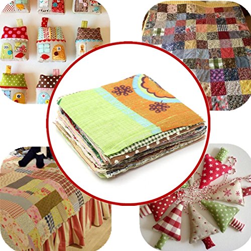 KING DO WAY 60 Stueck Stoffpaket Stoffreste Stoffpaket Patchwork Stoffe Reste Baumwolle DIY 10cm x 10cm - 6
