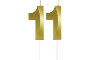 Lahviuu Geburtstag Zahlen Kerzen,11 Geburtstag Zahl Kerzen Gold Geburtstagskerzen Cake Topper Geburtstag Kuchendeko Kuchen Dekoration,für Hochzeit Party Hochzeit Jahrestag Feier Lieferungen