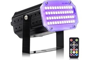 ‎ROMYSE Mini Stroboskop Licht, 48 LED Disco Licht Partylicht Strobe Light mit Fernbedienung, Sound Aktiviert Flash Speed Control RBG Blitzlichter für DJ Bar Weihnachten Halloween Show Club Karaoke Zubehör