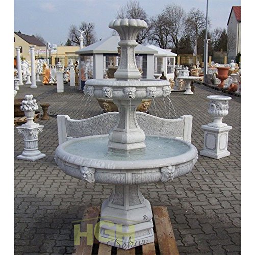 Springbrunnen Etagen Dekoration Zierde Park Garten Beton Stein - 4