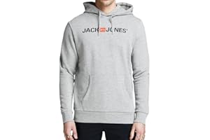 JACK & JONES JJECORP Old Logo Hooded Jumper Noos Uomo Felpa con Cappuccio Nero Regular