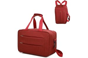 RAYKONG Ryanair Cabina Bag 40x20x25 cm Bagaglio da Viaggio Mano Aereo Borsa da Cabina Tracolla Regolabile con Rinforzo per la Spalla., Cab2-conver-rosso