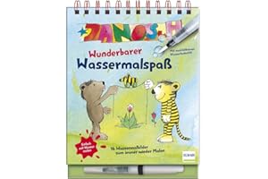 Janosch - Wunderbarer Wassermalspaß: Einfach mit Wasser malen - Janosch-Malbuch mit 16 Bildern, die sich beim Kontakt mit Wasser bunt färben, mit nachfüllbarem Wassermalstift, ab 3 Jahren