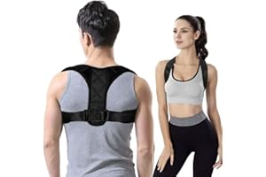 HADSOMUN Correcteur de posture pour femmes et hommes, soutien dorsal supérieur réglable pour dos de posture - Soutien et soulagement de la douleur du cou, des épaules et du haut du dos