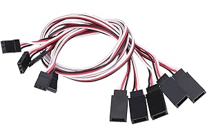 DILWE 5Pcs Servo Cables, 30cm 3-Pin Servo Extension Cable Cord Core Wire Lead RC Accessory for JR/FUTABA