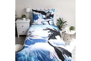 Jerry Fabrics F - 2-Piece Bedding Set - Dragon - Children's - Reversible Duvet Cover - 140 x 200 cm - Pillowcase - 70 x 90 cm - Bedding - 100% Cotton