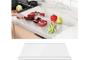 Direct Wicker Acrylic Cutting Board, Clear Chopping Board with Lip Non Slip Counter Edge Chopping Board for Kitchen Meat Fruits Vegetables Cheese Worktop Protector (15.7 * 11.8in)