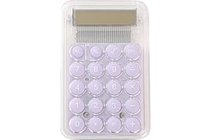 Senshuomy Mini Calculators,Pocket Calculator,Compact Silicone-Key Calculator-Quiet Operation,Transparent Design with Replaceable Battery-Ideal for Office,School,Home(Purple)