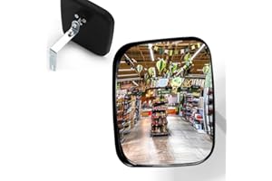 ZINUEEN Miroir de sécurité, convexe, 16 x 19 cm, pour l'inspection, le trafic, extérieur/intérieur, en acrylique, grand angle